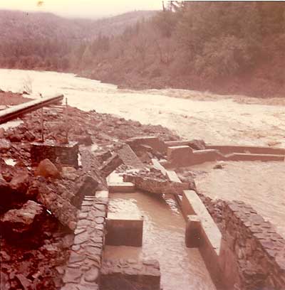 11964 Eel River Flood damage to the Van Arsdale fish ladder